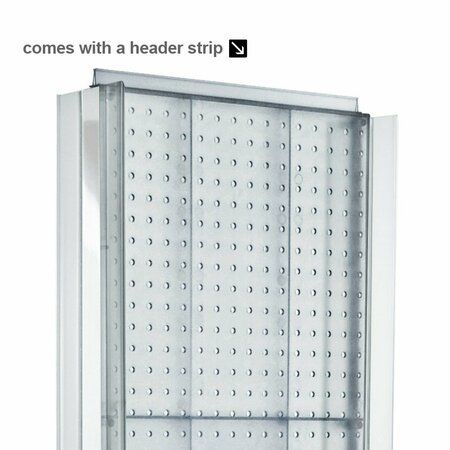 Azar Displays Two-Sided Pegboard Floor Display w/ Two C-Channel Sides on a Revolving Wheeled Base. 700258-PUR